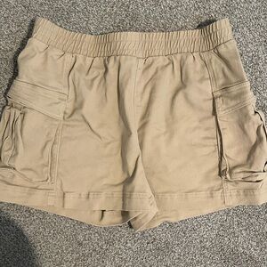 Forever 21 Tan Cargo Shorts with Elastic Waistband